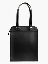 Näver Big Shoulder Tote Bag in Black Leather