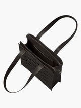 Näver Big Shoulder Tote Bag in Black Leather