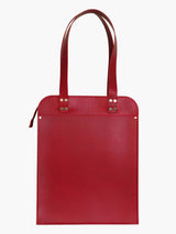 Näver Big Shoulder Tote Bag in Red Leather
