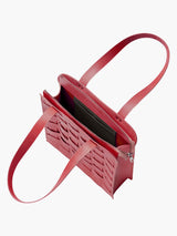 Näver Big Shoulder Tote Bag in Red Leather