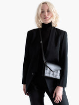 Näver Mini Shoulder Bag in Black Leather