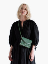 Näver Mini Shoulder Bag in Green Leather