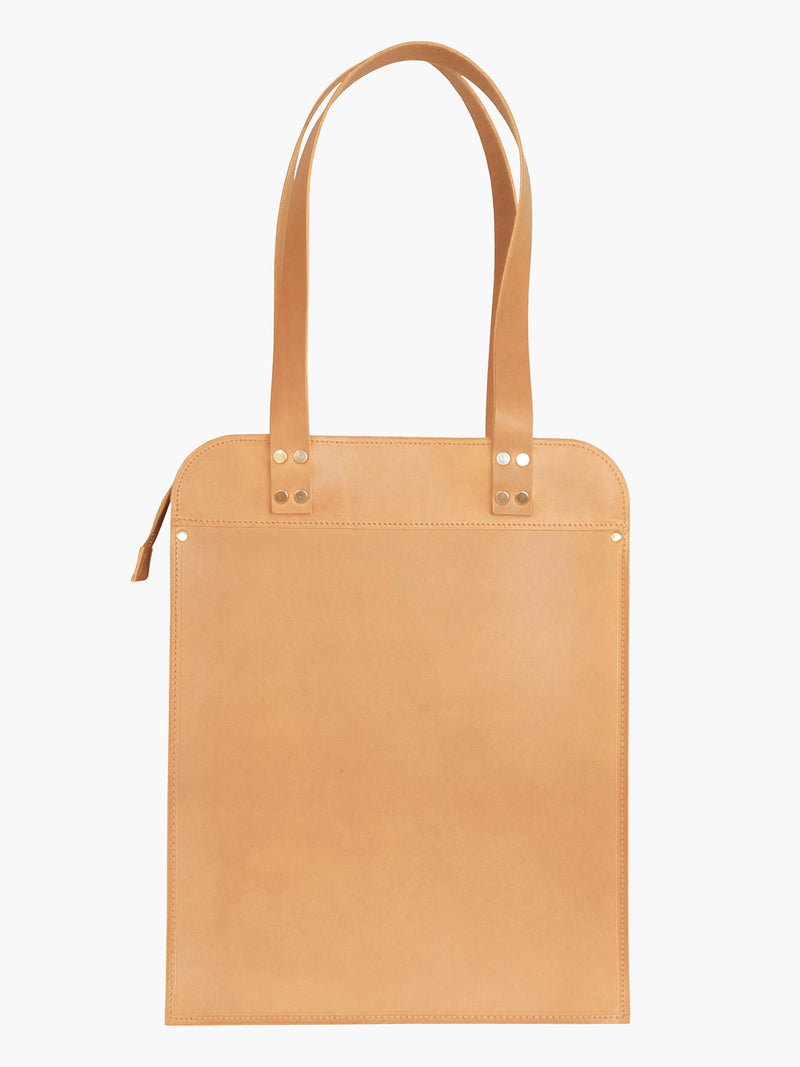 Näver Big Shoulder Tote Bag in Natural Leather