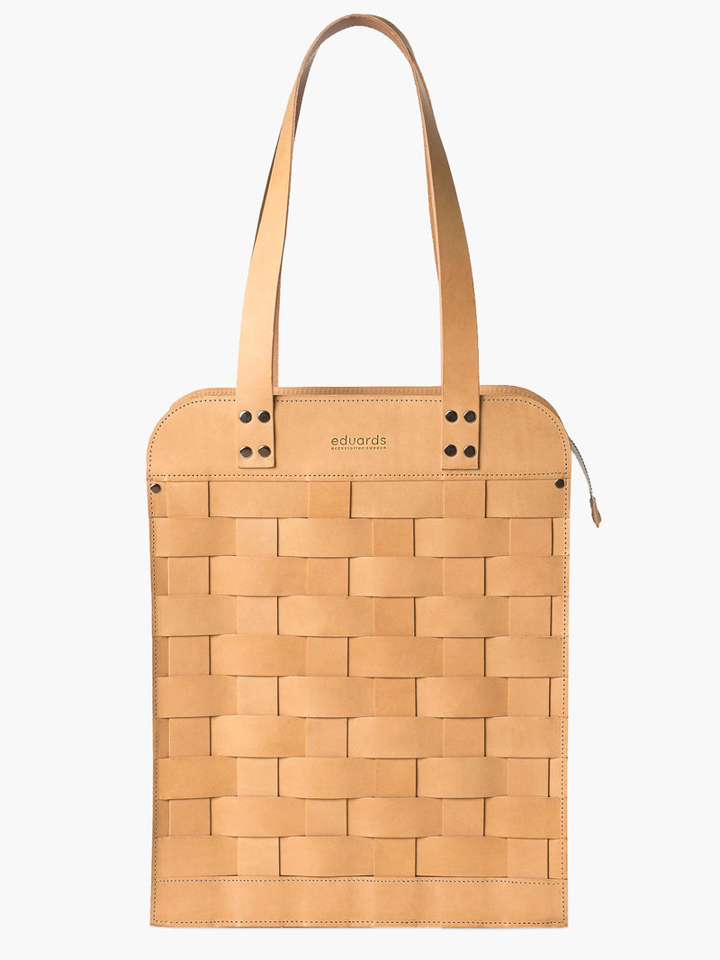 Näver Big Shoulder Tote Bag in Natural Leather