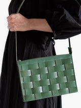 Näver Small Shoulder Bag in Green Leather